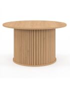 Table basse ronde Albane pieds lattes  bois - 70x40 cm