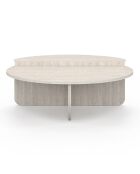 Tavolini rotondi asimmetrici in travertino - 90x90x35 cm