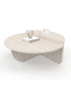 Tavolini rotondi asimmetrici in travertino - 90x90x35 cm