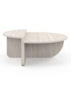 Tavolini rotondi asimmetrici in travertino - 90x90x35 cm