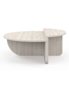 Tavolini rotondi asimmetrici in travertino - 90x90x35 cm