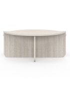 Tavolini rotondi asimmetrici in travertino - 90x90x35 cm