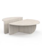 Tavolini rotondi asimmetrici in travertino - 90x90x35 cm