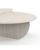 Tavolini rotondi asimmetrici in travertino - 90x90x35 cm