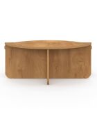 Tables basses rondes asymétriques bois chaud - 90x90x35 cm