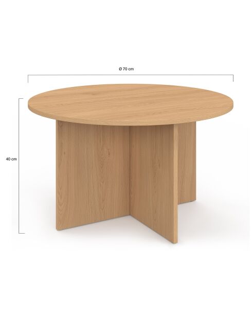 Table basse ronde Ophélia  bois - 70x40 cm