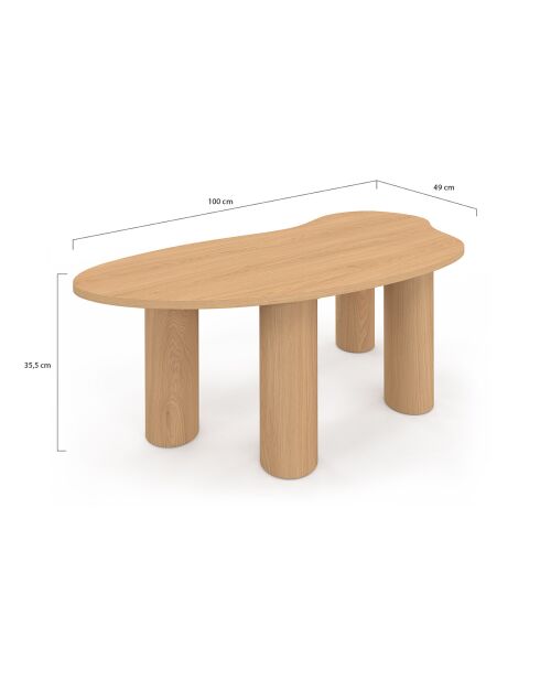 Table basse Naomi organique bois - 100x49x35.5 cm