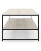 Table basse Memphis double plateau travertin/noir - 113.5x60x45 cm