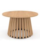 Table basse ronde Camélia pieds lattes bois - 70x40 cm