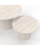 2 Tables basses rondes gigognes Alvar travertin