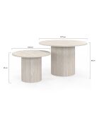 2 Tables basses rondes gigognes Alvar travertin