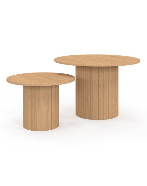 2 Tables basses rondes gigognes Alvar bois