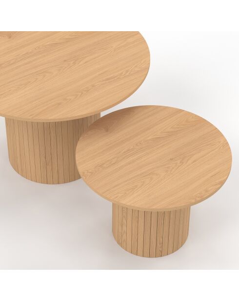 2 Tables basses rondes gigognes Alvar bois