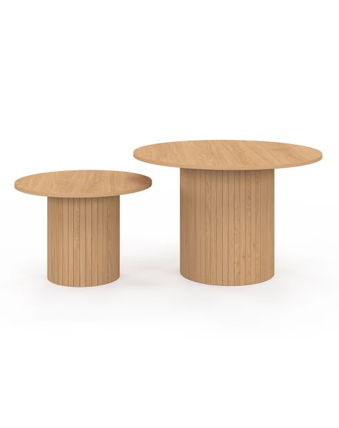 2 Tables basses rondes gigognes Alvar bois