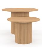 2 Tables basses rondes gigognes Alvar bois