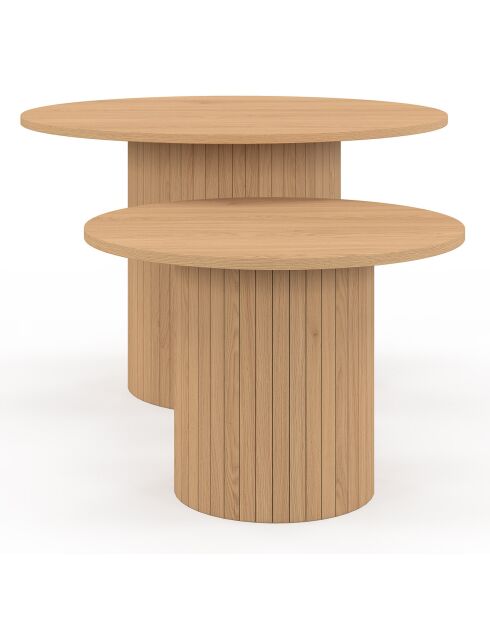 2 Tables basses rondes gigognes Alvar bois