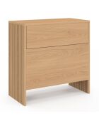 Table d'appoint mini bar Faustine bois et lattes bois - 50x25x50 cm