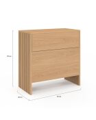 Table d'appoint mini bar Faustine bois et lattes bois - 50x25x50 cm