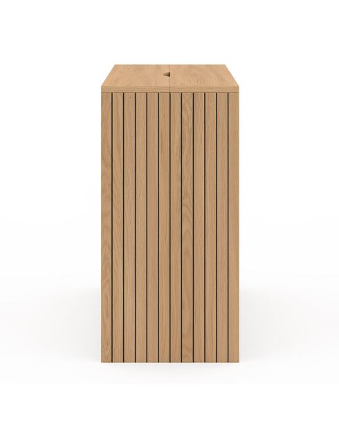 Table d'appoint mini bar Faustine bois et lattes bois - 50x25x50 cm