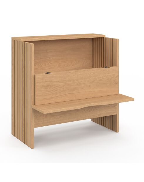 Table d'appoint mini bar Faustine bois et lattes bois - 50x25x50 cm