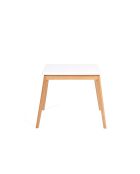 Klappbarer Esstisch Scandi mit weißer Platte/Holzsockel - 80/160x80x72,5 cm