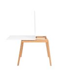 Klappbarer Esstisch Scandi mit weißer Platte/Holzsockel - 80/160x80x72,5 cm