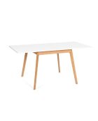 Klappbarer Esstisch Scandi mit weißer Platte/Holzsockel - 80/160x80x72,5 cm