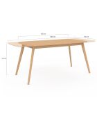 Table à manger extensible Venezia bois  - 160/200x80x75 cm