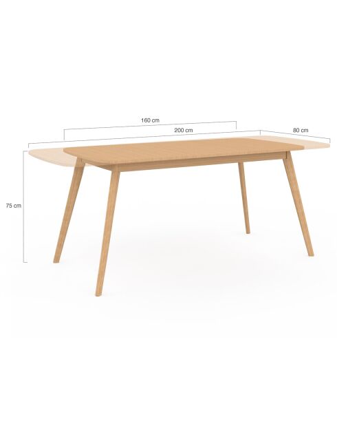 Ausziehbarer Esstisch aus Venezia-Holz - 160/200x80x75 cm
