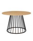 Table à manger ronde Adelle bois/noir  - 110x110x75 cm
