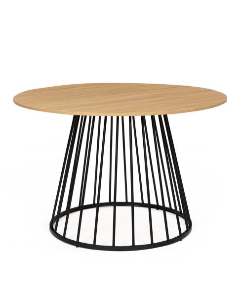 Table à manger ronde Adelle bois/noir  - 110x110x75 cm