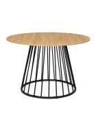 Table à manger ronde Adelle bois/noir  - 110x110x75 cm