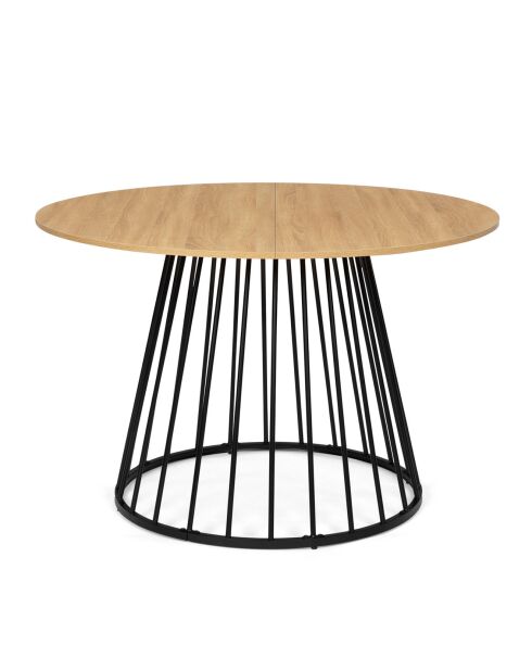 Table à manger ronde Adelle bois/noir  - 110x110x75 cm