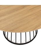 Table à manger ronde Adelle bois/noir  - 110x110x75 cm