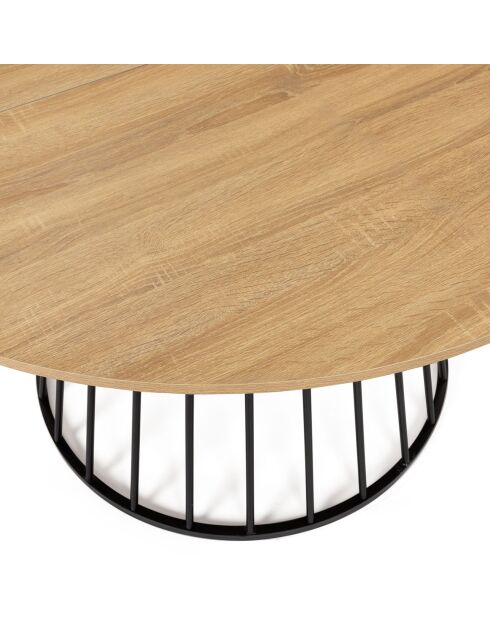 Table à manger ronde Adelle bois/noir  - 110x110x75 cm