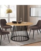 Table à manger ronde Adelle bois/noir  - 110x110x75 cm