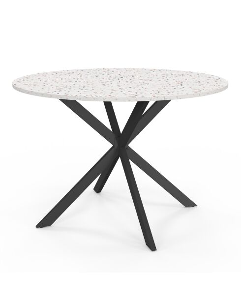 Table à manger ronde Soline effet terrazzo  - 110x110x76 cm