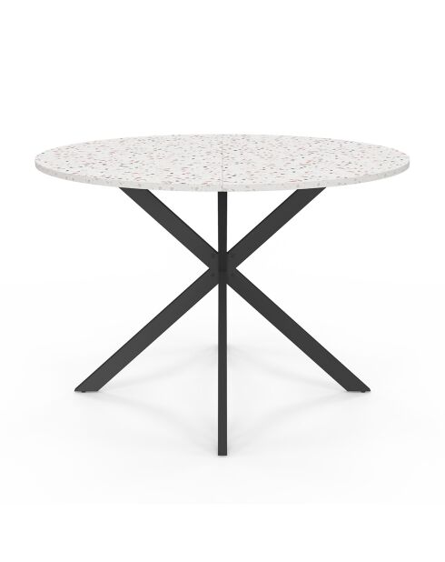 Table à manger ronde Soline effet terrazzo  - 110x110x76 cm