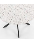 Table à manger ronde Soline effet terrazzo  - 110x110x76 cm
