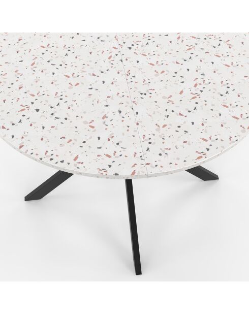Table à manger ronde Soline effet terrazzo  - 110x110x76 cm
