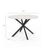 Table à manger ronde Soline effet terrazzo  - 110x110x76 cm