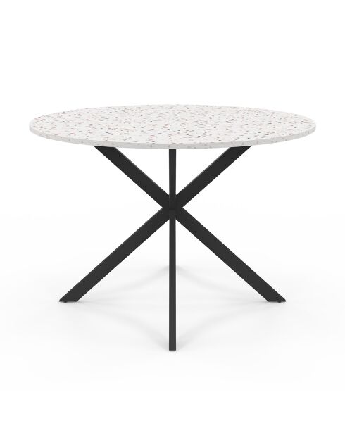 Table à manger ronde Soline effet terrazzo  - 110x110x76 cm