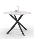 Table à manger ronde Soline effet terrazzo  - 110x110x76 cm
