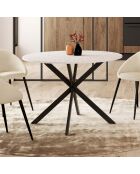 Table à manger ronde Soline effet terrazzo  - 110x110x76 cm