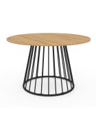 Table à manger ronde extensible Adelle bois/noir  - 110/150x110x75 cm