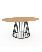 Table à manger ronde extensible Adelle bois/noir  - 110/150x110x75 cm