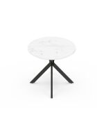 Table à manger ovale Céleste effet marbre blanc/noir  - 200x90x76 cm
