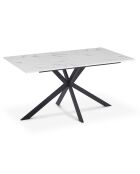 Table à manger Glam aspect marbre/noir - 160x90x75 cm