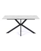 Table à manger Glam aspect marbre/noir - 160x90x75 cm