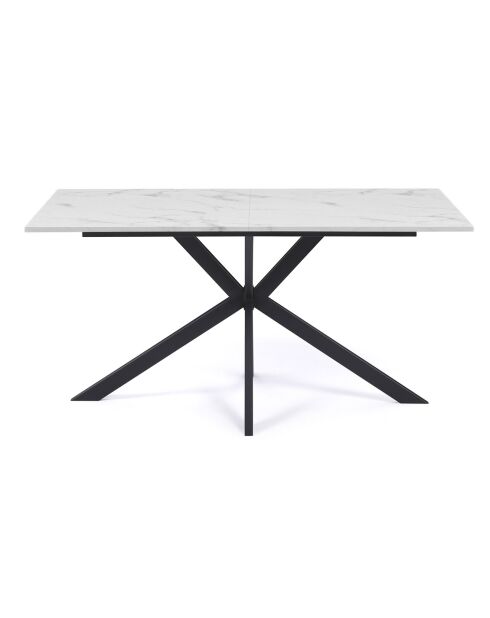 Table à manger Glam aspect marbre/noir - 160x90x75 cm